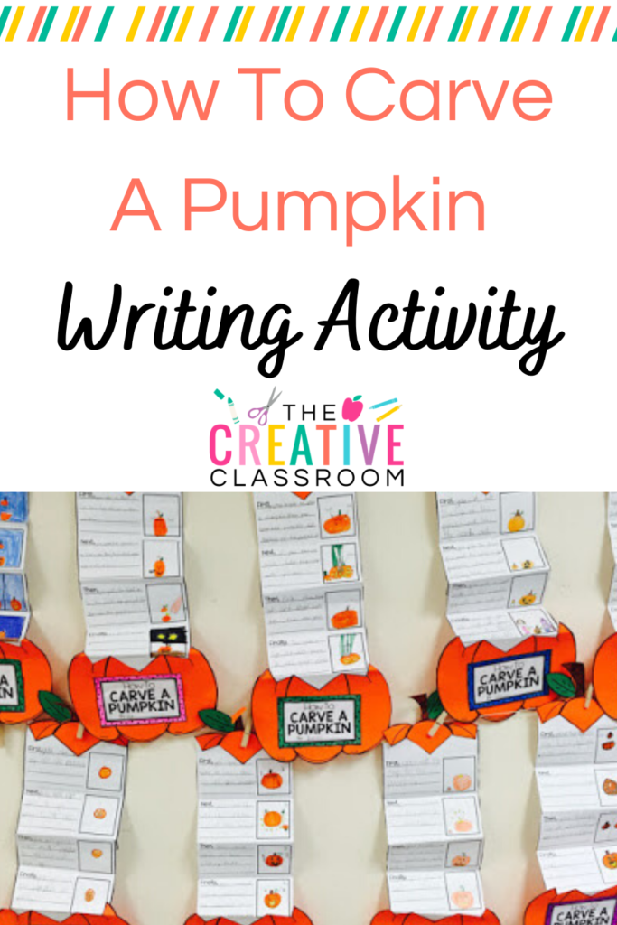 Looking for a fun fall classroom writing activity? This How to Carve a Pumpkin activity is a great way to get kids thinking while writing! 