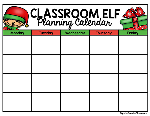 Elf on the Shelf Planning Calendar