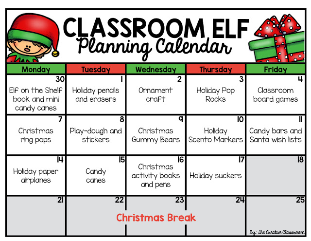 Elf on the Shelf Planning Calendar
