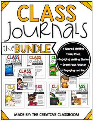 Shared class journals are great for fast finishers or writing stations. These journals are easy prep and engaging for all students in different grade levels. 