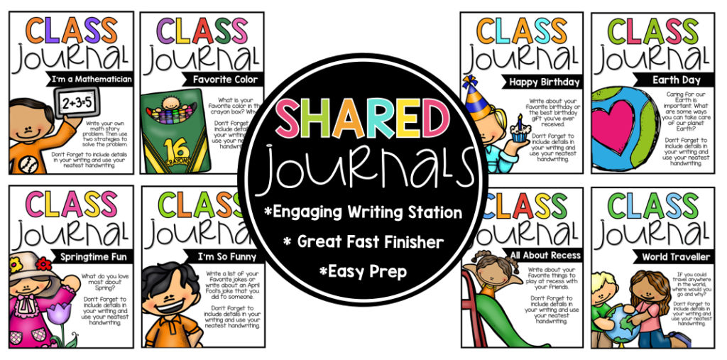 Shared class journals are great for fast finishers or writing stations. These journals are easy prep and engaging for all students in different grade levels. 