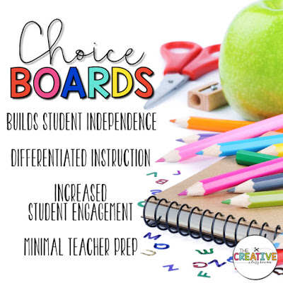 Choice Boards are perfect for station and center time. These choice boards build student engagement, differentiated instruction and have minimal teacher prep.