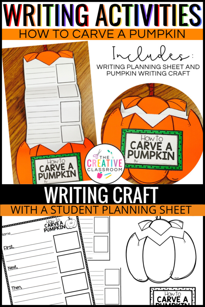 Practice your procedural how-to writing with this fun writing and craft for "how to carve a pumpkin."  Your students will love their published pieces when they make the fun and creative pumpkin. This activity is a great bulletin board display for fall.