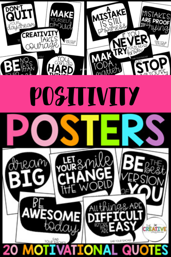 Positivity Classroom Posters - The Creative Classroom